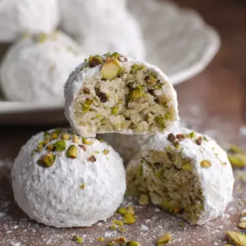 Pistachio Snowball Cookies