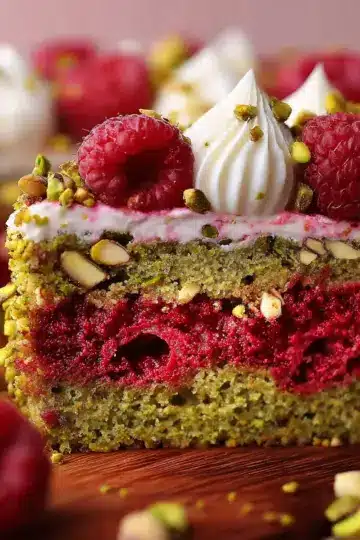 Raspberry Pistachio Cake