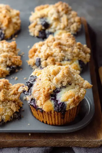 Greek Yogurt Blueberry Muffins with Streusel Topping