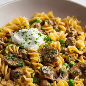 Ground Beef Stroganoff Noodles