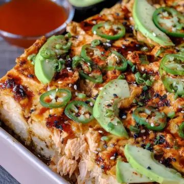 Easy Spicy Salmon Sushi Bake