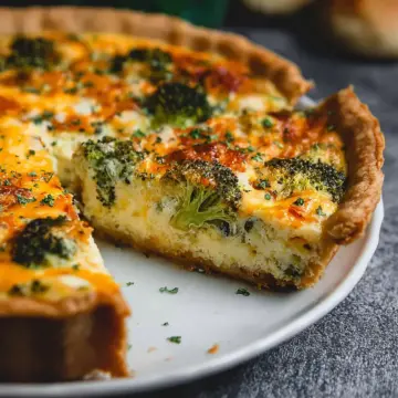 Broccoli and Cheddar Quiche