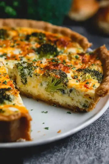 Broccoli and Cheddar Quiche