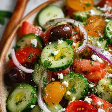 Mediterranean tomato and cucumber salad