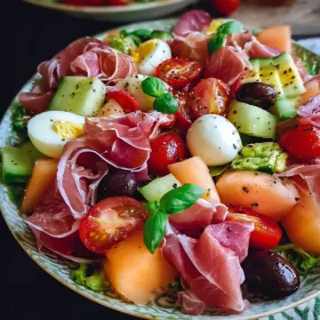 Prosciutto & Melon Salad with Balsamic Vinaigrette