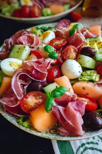 Prosciutto & Melon Salad with Balsamic Vinaigrette