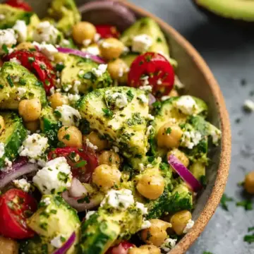 Chickpea Feta Avocado Salad