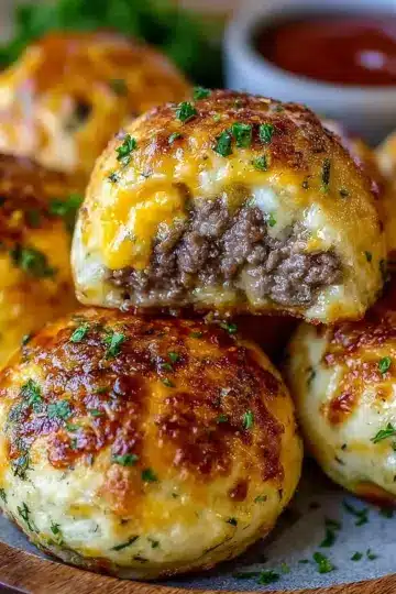 Garlic Parmesan Cheeseburger Bombs Recipe