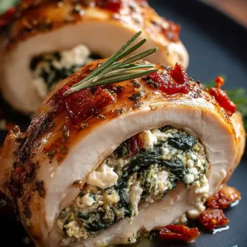 Feta and Spinach Stuffed Chicken Roll Ups Recipe