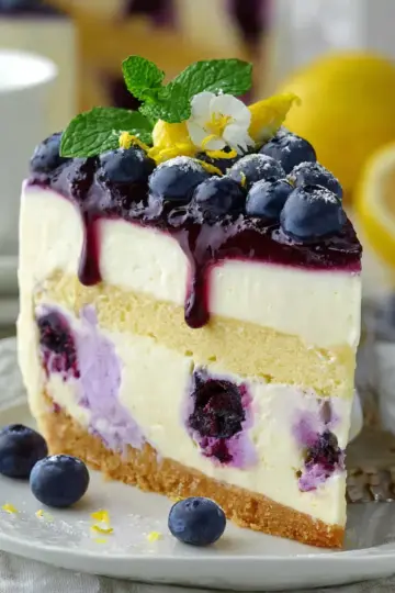 Lemon Blueberry Cheesecake Cake