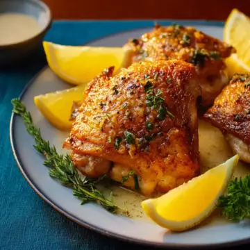 Lemon and Garlic Baked Chicken Thighs