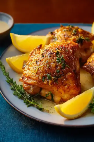 Lemon and Garlic Baked Chicken Thighs