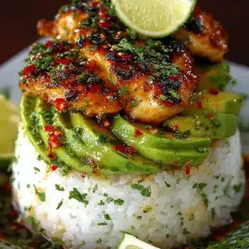 Honey Lime Chicken and Avocado Rice Stack Recipe for a Fresh Meal