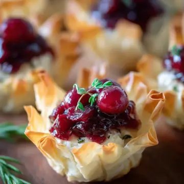 Cranberry Brie Phyllo Cups