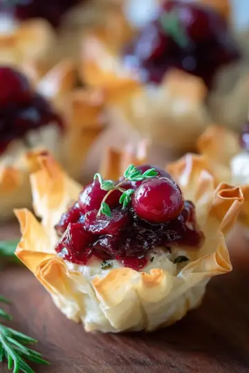 Cranberry Brie Phyllo Cups