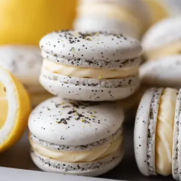 Lemon Poppy Seed Macarons