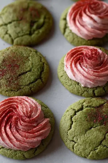 Strawberry Matcha Cookies