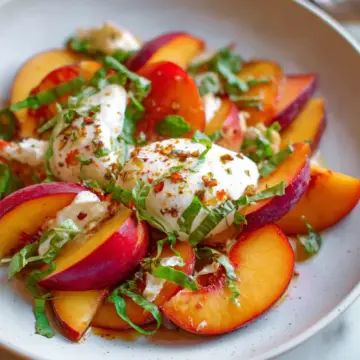 Fresh Peach Burrata Salad