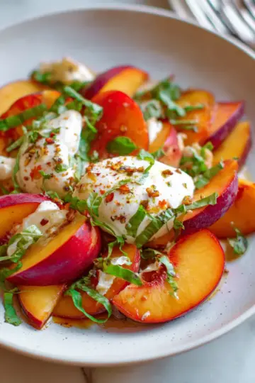Fresh Peach Burrata Salad