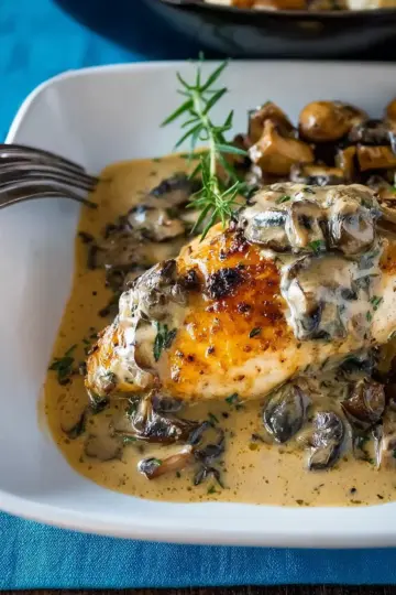 Stuffed Chicken Breast with Mushroom Gravy