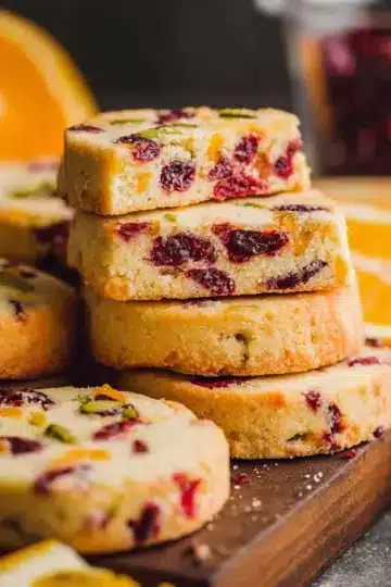 Cranberry Orange Shortbread Cookies