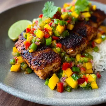 Blackened Mahi Mahi with Mango Avocado Salsa
