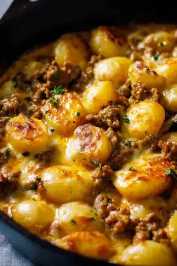 One-Pan Cheesy Ground Beef and Potatoes