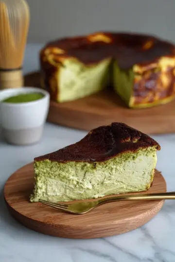 Burnt basque cheesecake au matcha