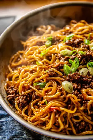 Mongolian Ground Beef Noodles