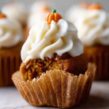 Pumpkin Cupcakes with Cream Cheese Frosting