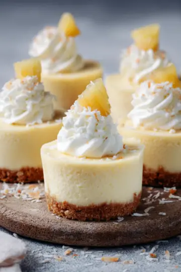 Mini pineapple and condensed coconut milk cheesecakes