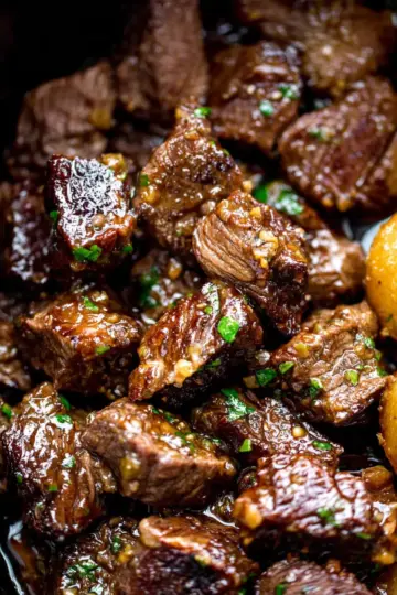 Slow Cooker Garlic Butter Beef Bites