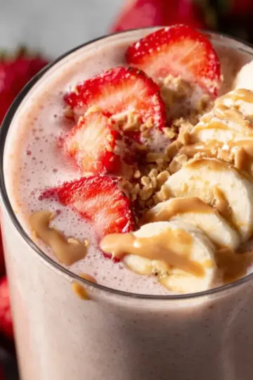 Knock You Naked Peanut Butter Strawberry Banana Smoothie