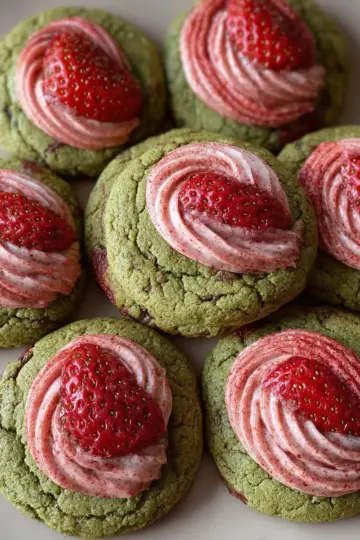 Strawberry Matcha Cookies