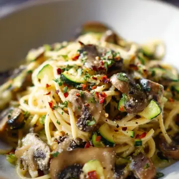 Mushroom and Zucchini Pasta