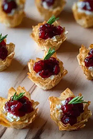 Cranberry Brie Phyllo Cups