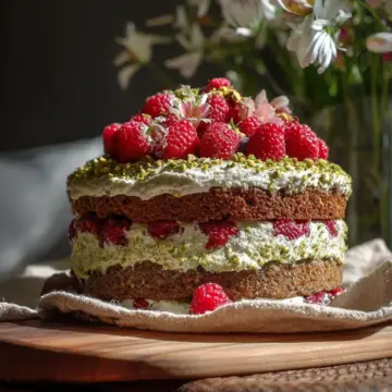 Pistachio Raspberry Cake
