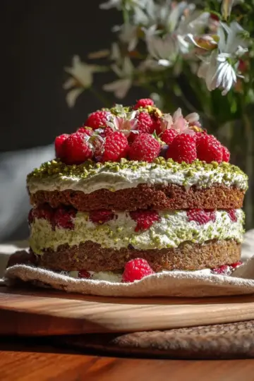 Pistachio Raspberry Cake