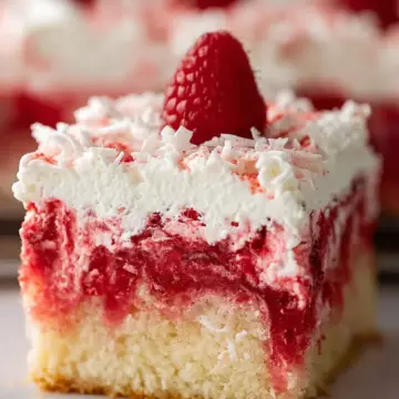 Raspberry Zinger Poke Cake