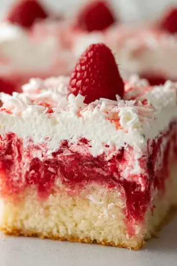 Raspberry Zinger Poke Cake