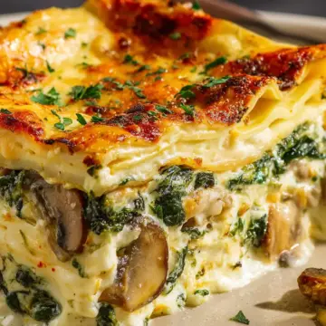 Creamy Spinach Mushroom Lasagna