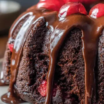 Chocolate Cherry Fudge Bundt Cake