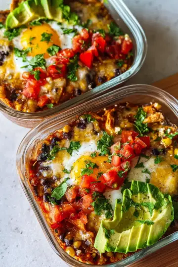 High-Protein Chicken Cottage Cheese Enchilada Bowls