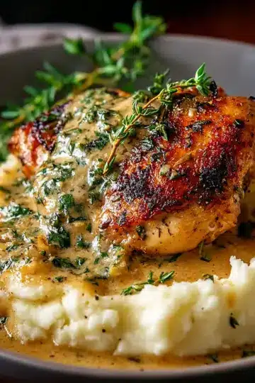 Creamy Herb Chicken with Mashed Potatoes