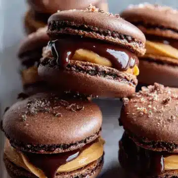 Chocolate Peanut Butter Macarons