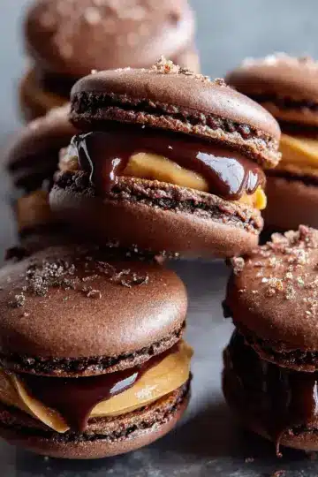 Chocolate Peanut Butter Macarons