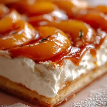 The Peach Slab with Vanilla Mascarpone and Caramel Gloss