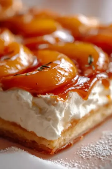 The Peach Slab with Vanilla Mascarpone and Caramel Gloss