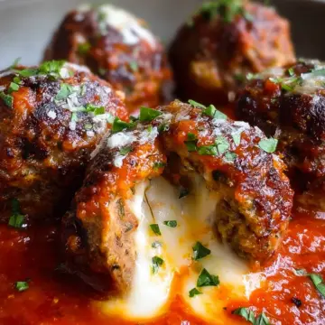 Mozzarella Stuffed Meatballs