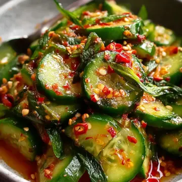 Smashed Cucumber & Chili Oil Salad